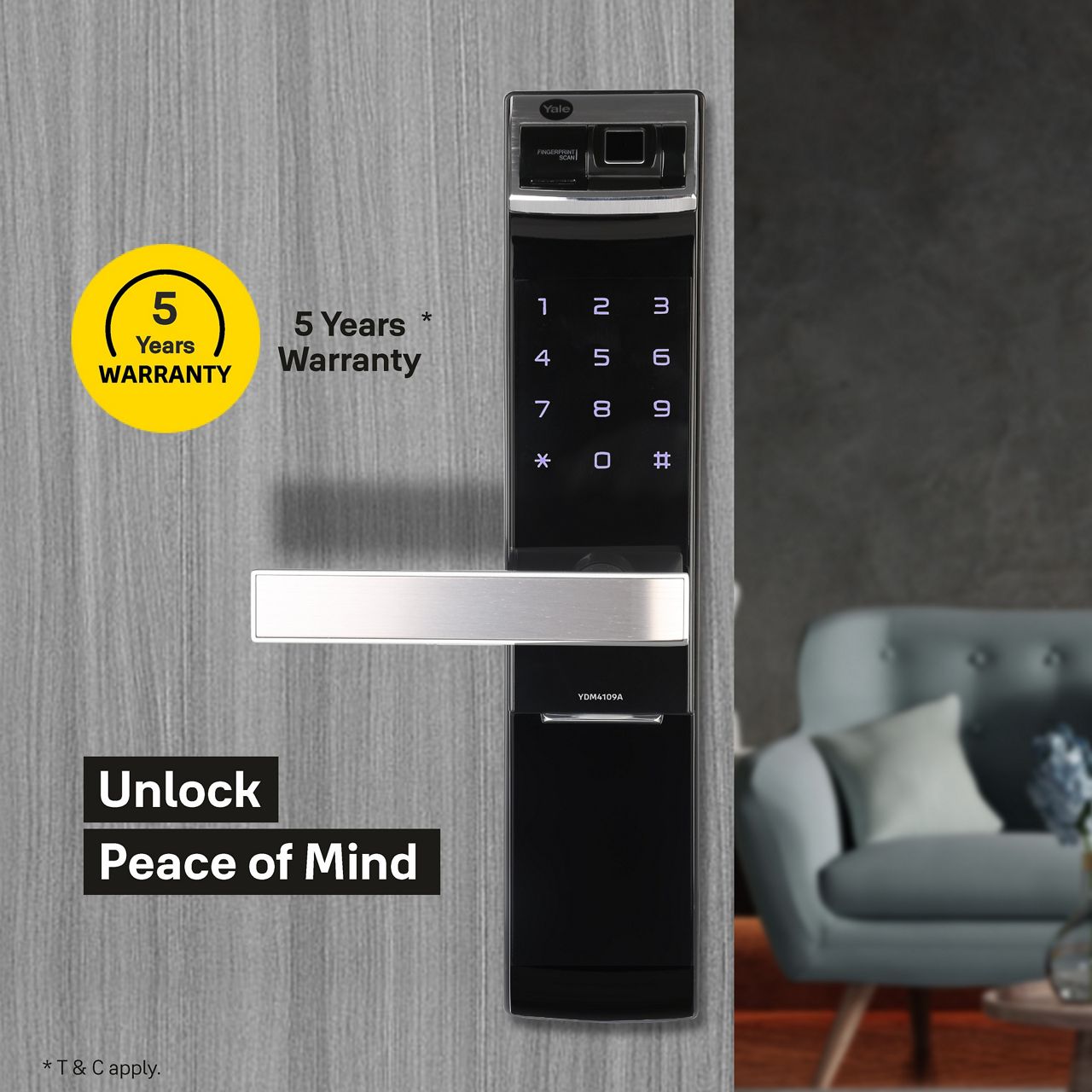 YDM4109A comes with a voice guide feature that provides the status of the lock and details on how to personalise each feature and mode to suit the convenience of the user
