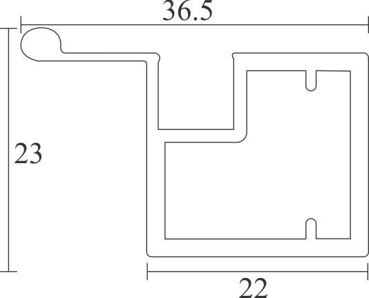 Image: Enox EAPS-030 Aluminium Frame Profile with Handle – ALU/CP/SS finish