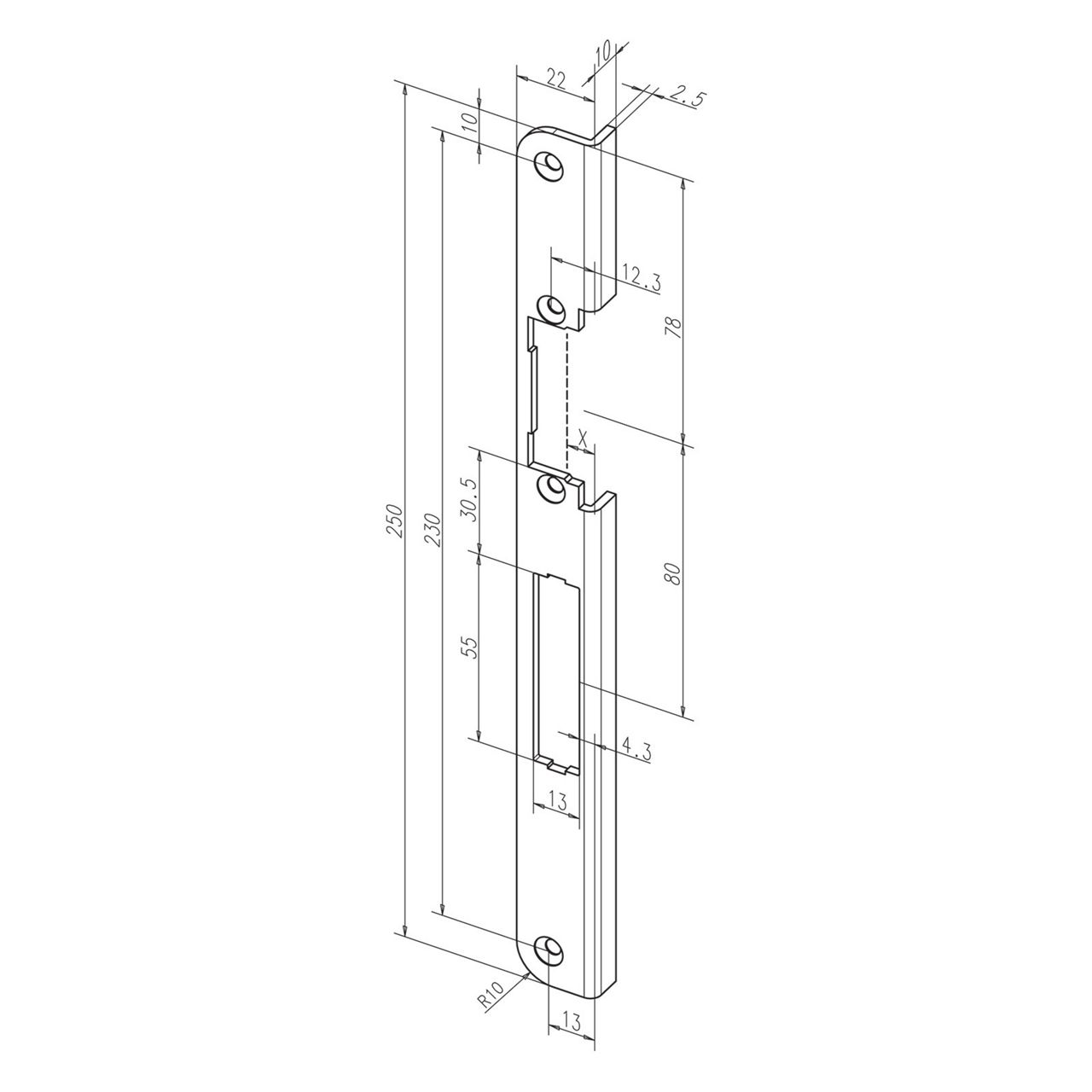 Image: Frontale 78A disegno con quote
