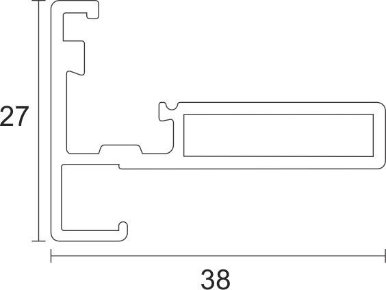 Image: Enox Aluminium Frame Profile EAPS-092 – aluminium frame profile in ALU / SS finish