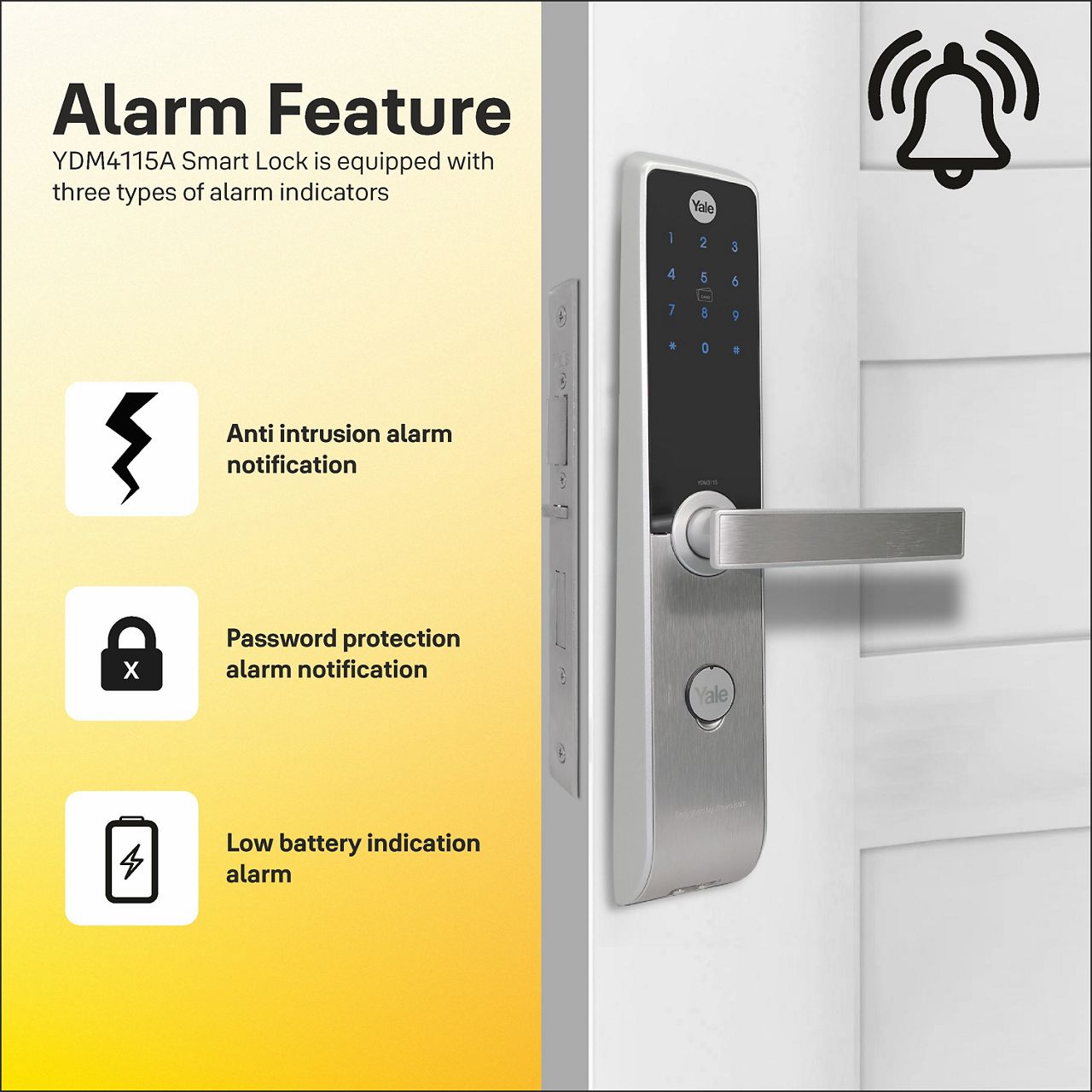 Image: It’s natural for a home to have multiple guests coming together under the same roof. Hence, the YDM3115A smart lock lets you enter home without needing to remember PIN codes simply because you can use RFID key tags for easy door access. 