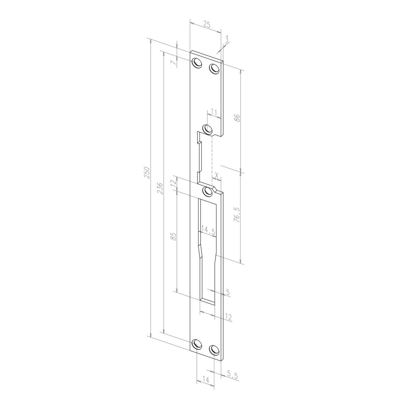 Image: Frontale 843 disegno con quote
