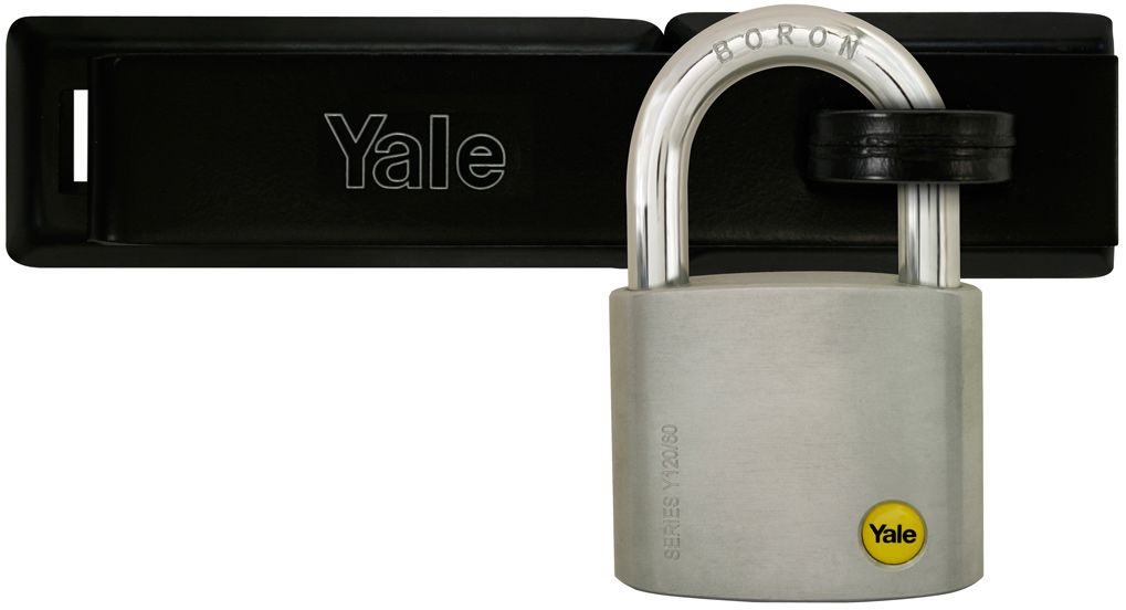 Image: 857eb-yale-y145190bk-padlock-hasp-and-staple-pic04