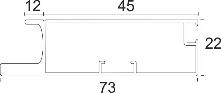 Image: Enox Aluminium Frame Profile EAPS-088 with handle – ALU / SS finish