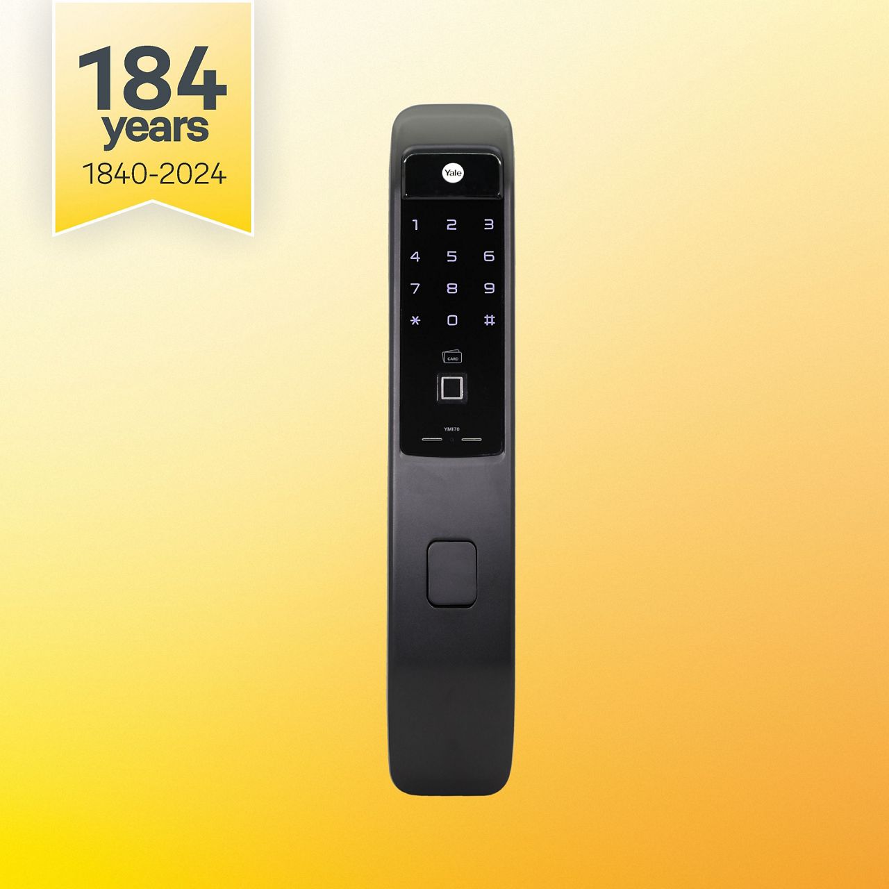 This all-new Push Pull Smart Lock YMI70A allows you to open door in various ways, so you can enjThis all-new Push Pull Smart Lock YMI70A allooy the access option either via fingerprint scan, personalized PIN code, RFID key tag or simply via Yale Home App.