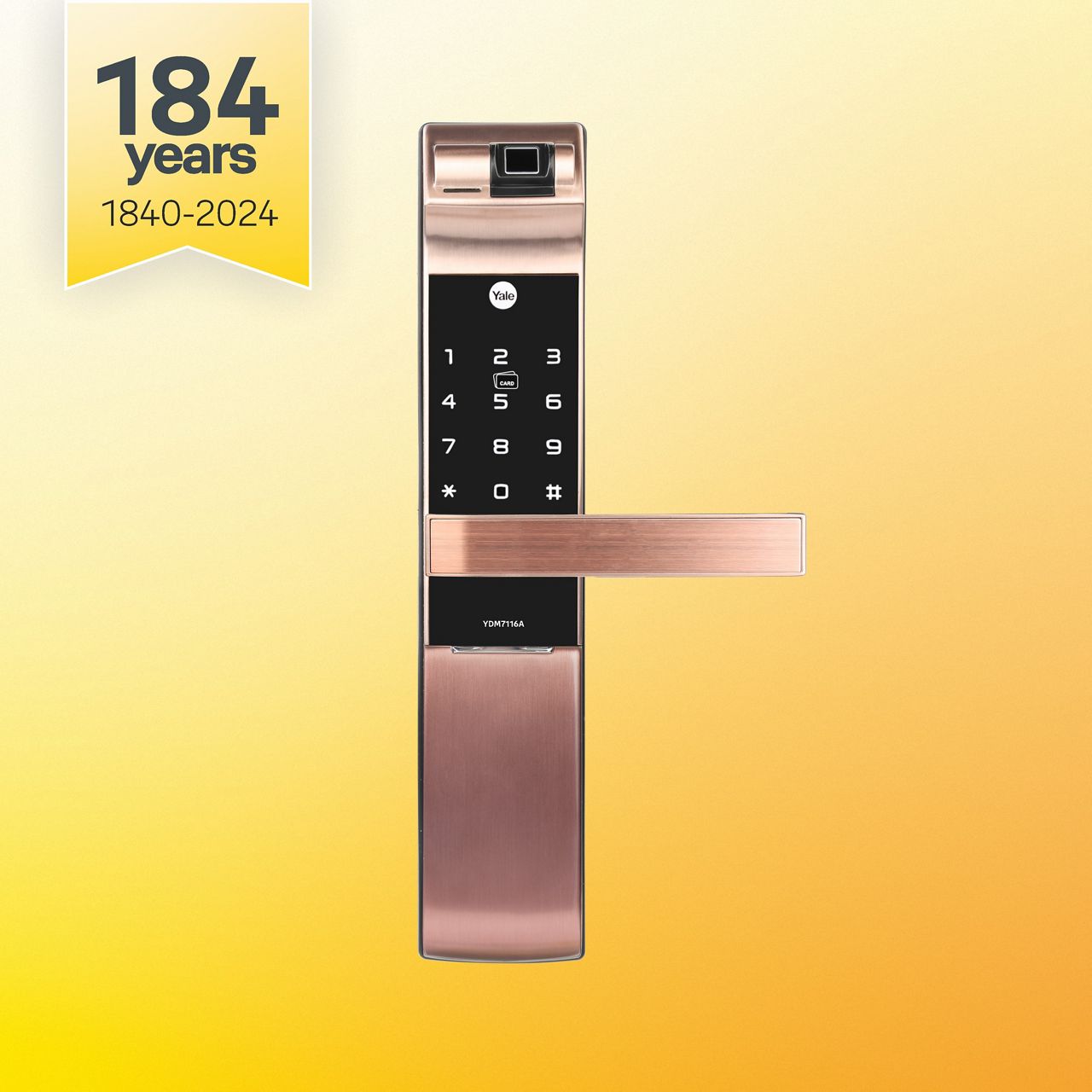 Image: YDM7116A comes in three elegant colours – Matt Black, Champagne Gold and Red Bronze along with an advanced fingerprint scanner as well as a keypad. 