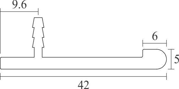 Image: Enox Aluminium Edge Profile EAPS-136 with handle – ALU / SS / RAW finish