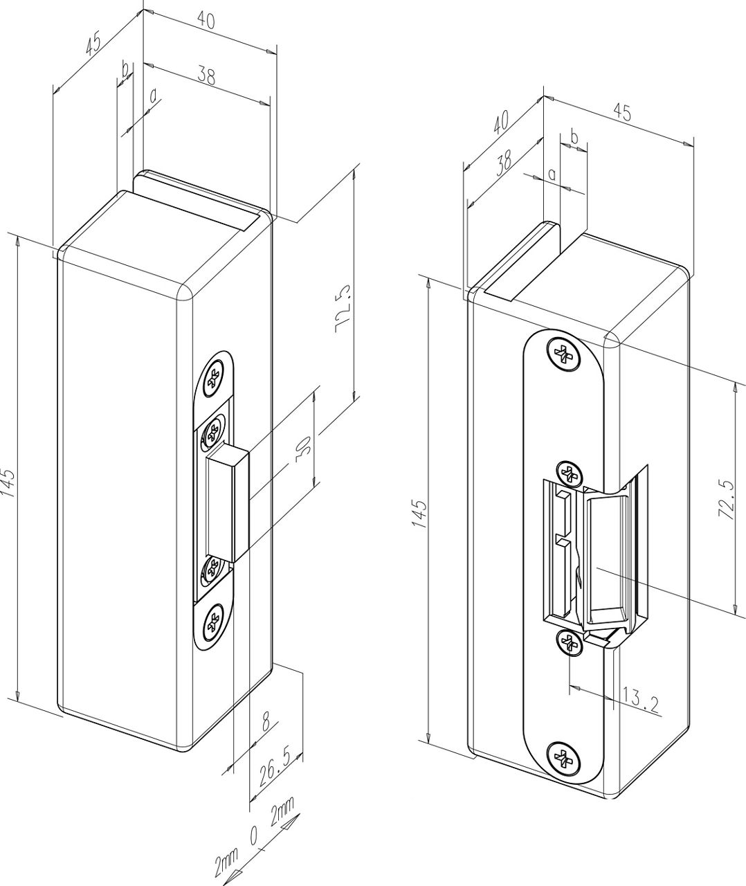 Image: Model 9314  - rysunek wymiarowy