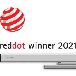 White banner declaring reddot award winner of 2021 of the ASS ABLOY SW60