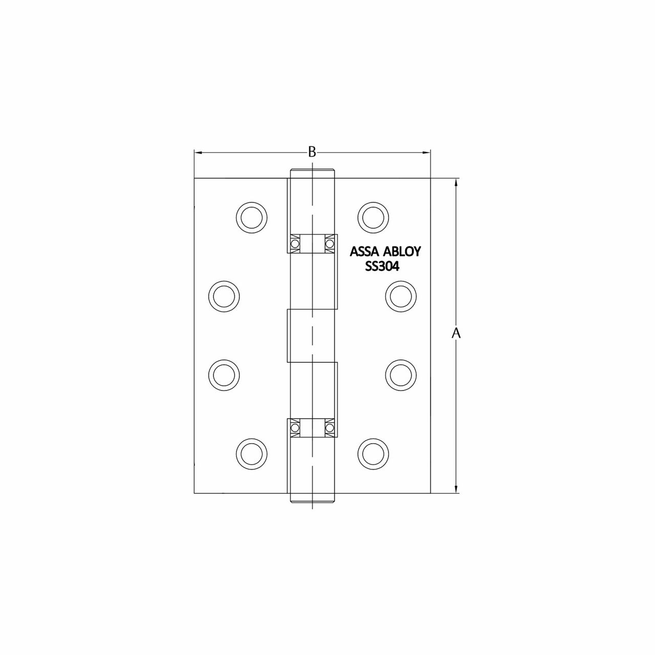 Image: ASSA ABLOY AAH203 stainless steel fire-rated hinge