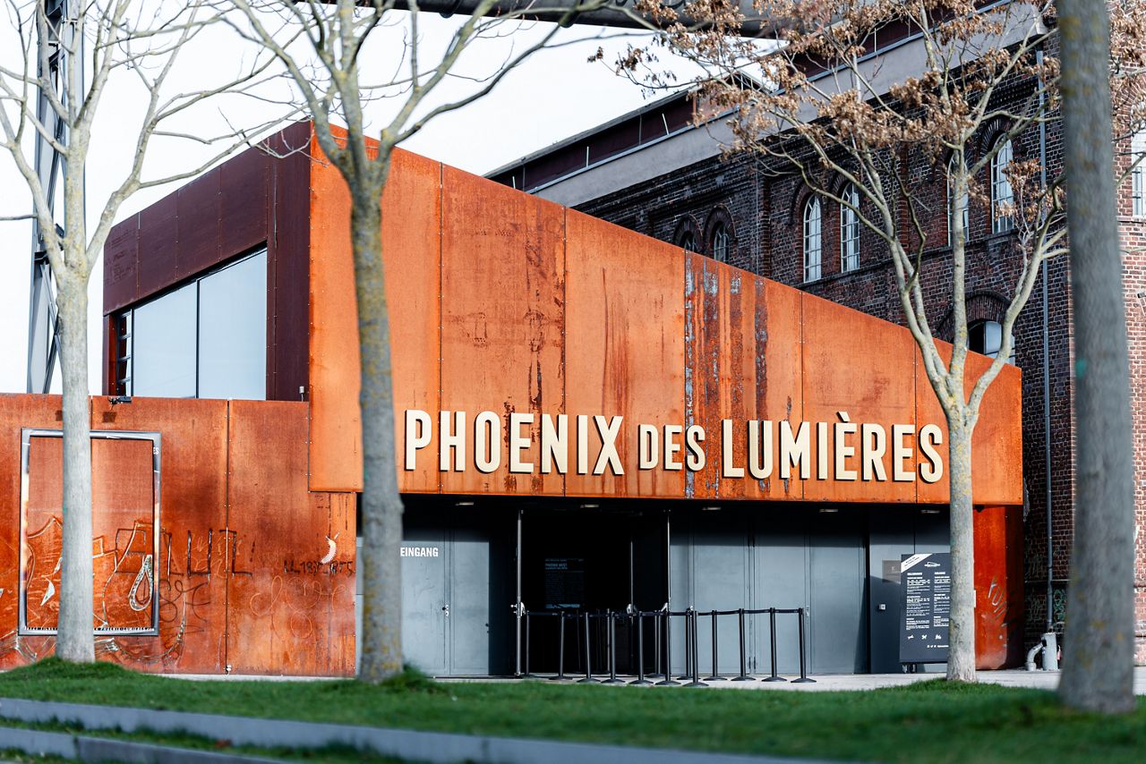 SG Expression access control gate in the entrance area of the Phoenix des Lumières in Dortmund