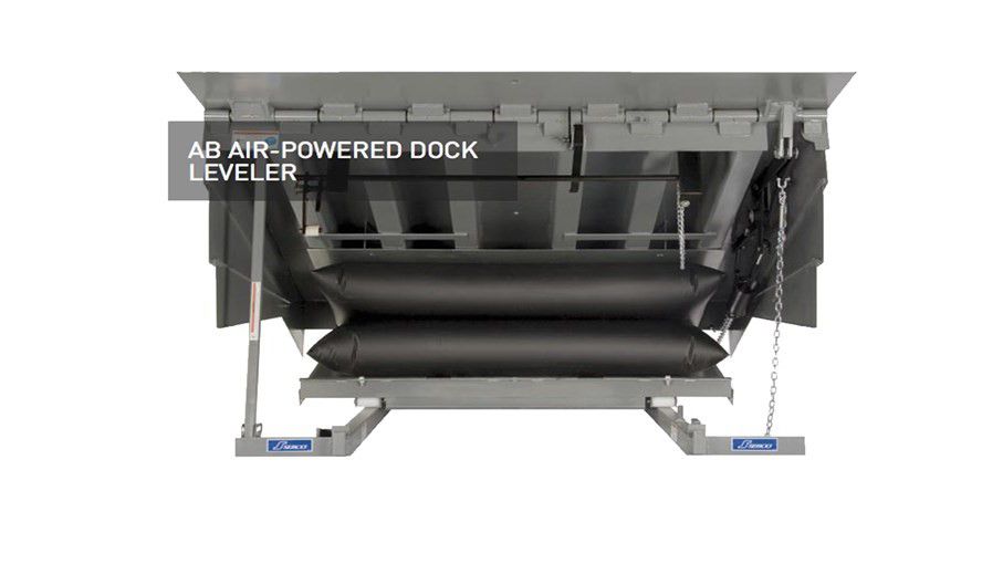 Air-powered dock levelers