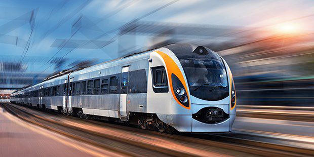 Train speeding by