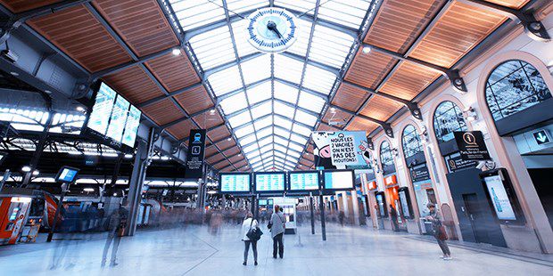 Railway station interior
