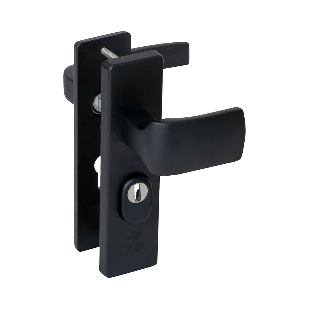 Nemef veiligheidsbeslag kruk/knop 3405-II 55mm anti-kerntrek zwart