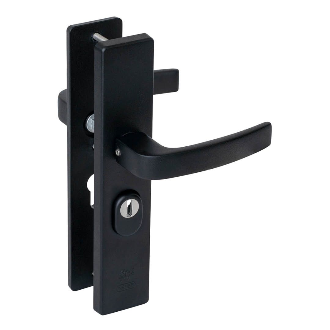 Nemef Veiligheidsbeslag langschild kruk/kruk 3417-II 55mm anti-kerntrek - Zwart