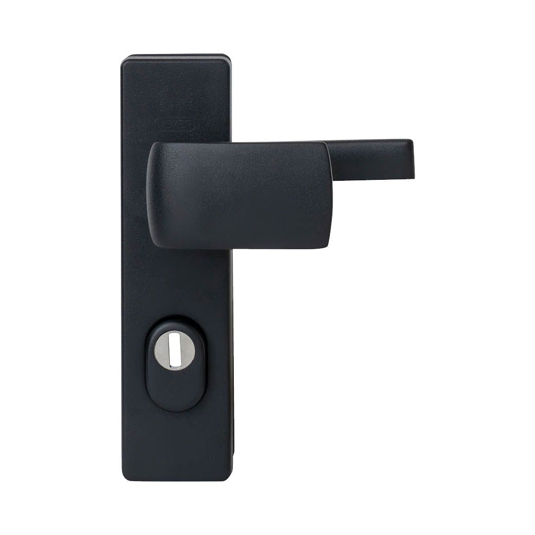Nemef veiligheidsbeslag kruk/knop 3405-II 72mm anti-kerntrek - Zwart