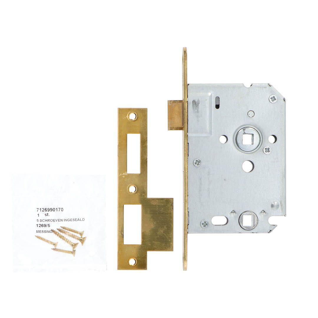 Image: Nemef badkamer/WC slot 1264/5 63mm met messing voorplaat