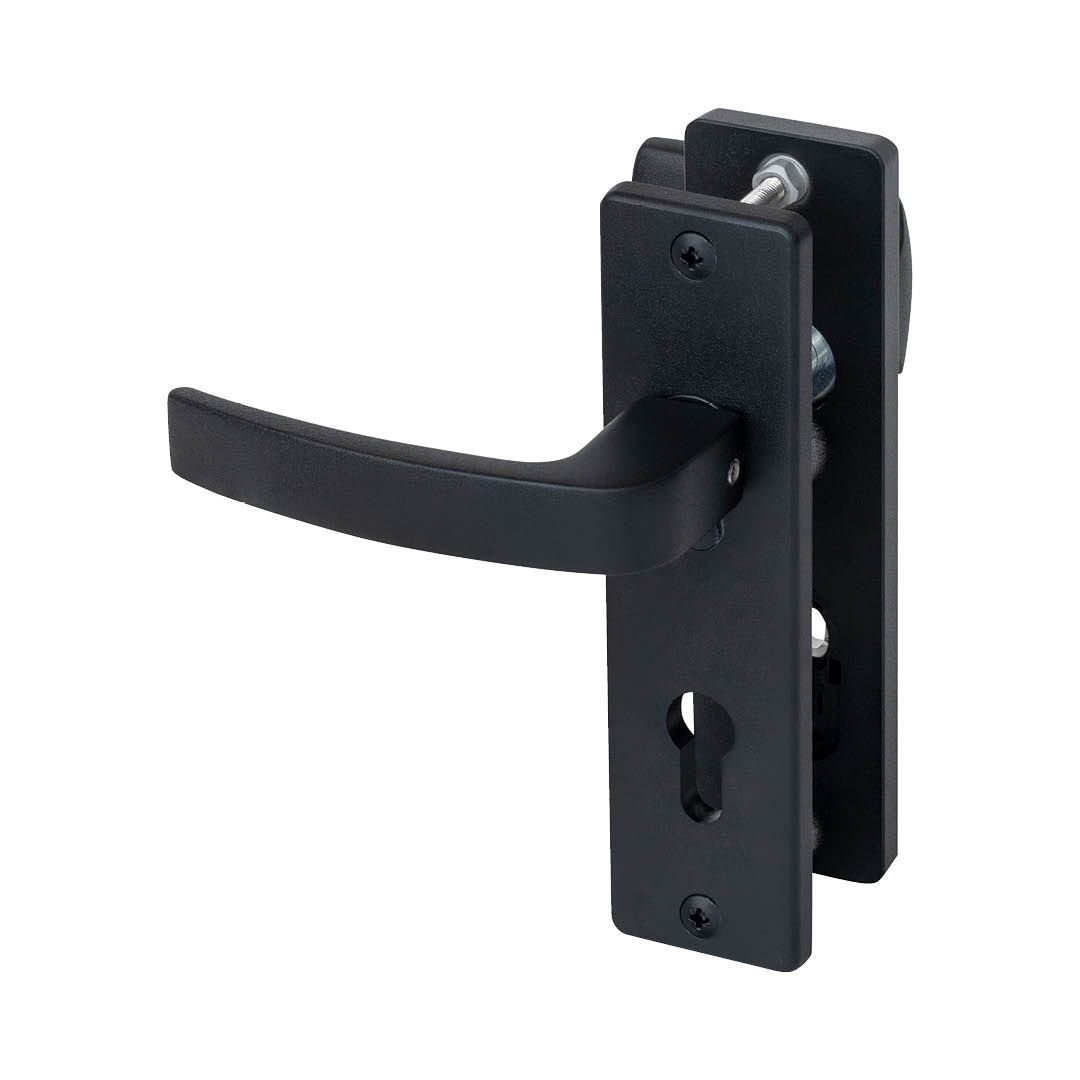 Nemef veiligheidsbeslag kruk/knop 3405-II 72mm anti-kerntrek - Zwart