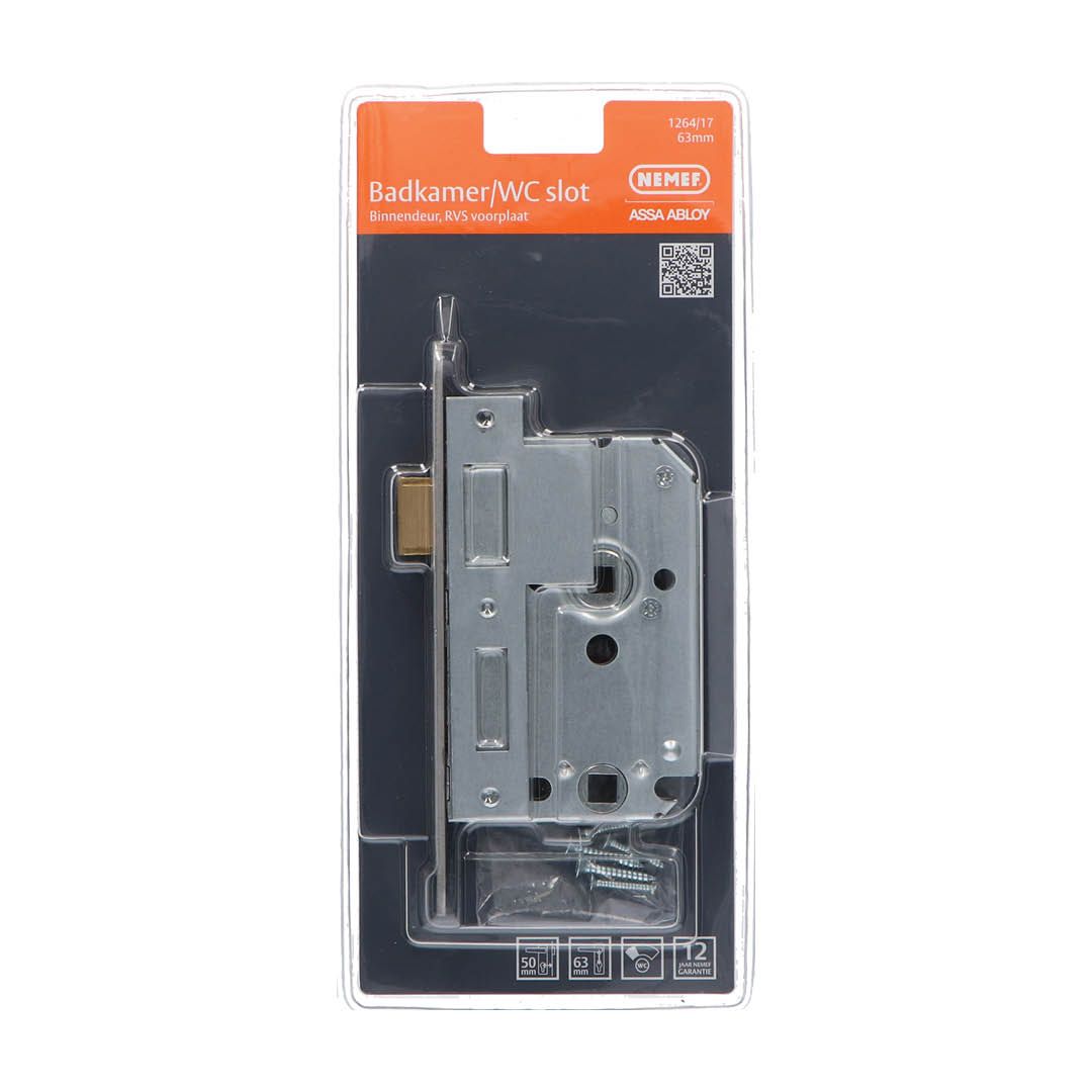 Nemef badkamer/WC slot 1264/17 63mm met RVS voorplaat