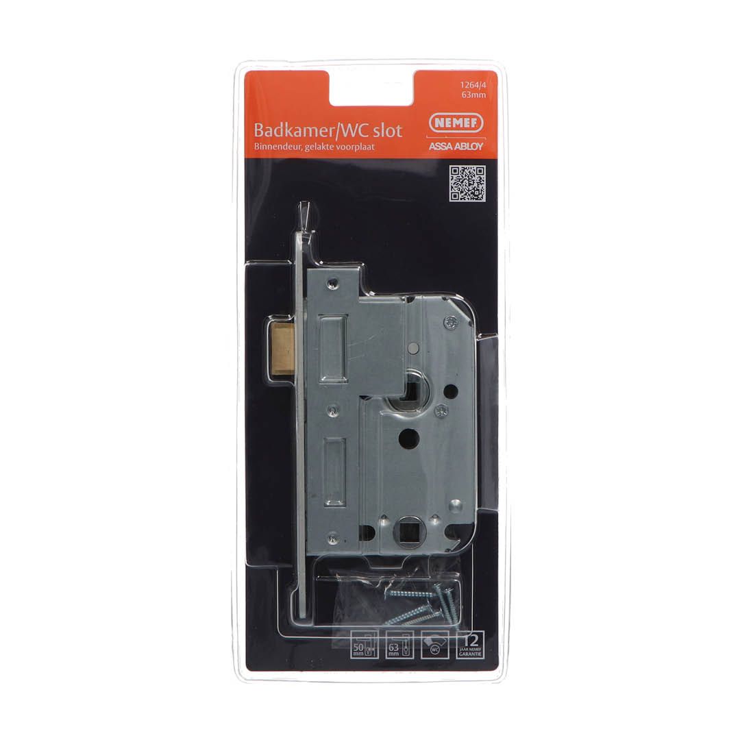 Nemef badkamer/WC slot 1264/4 63mm met wit gelakte voorplaat