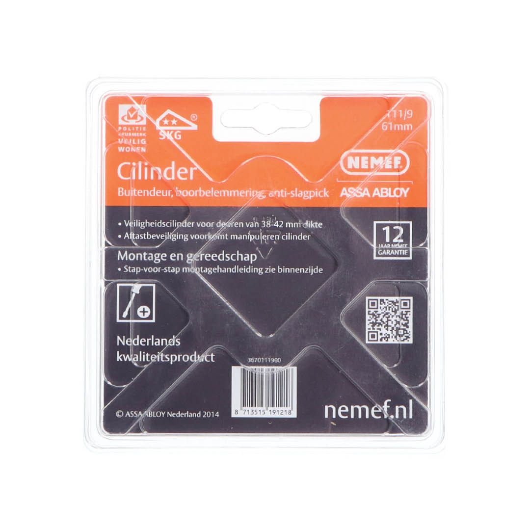 Nemef veiligheidscilinder 111/9 (NF2)