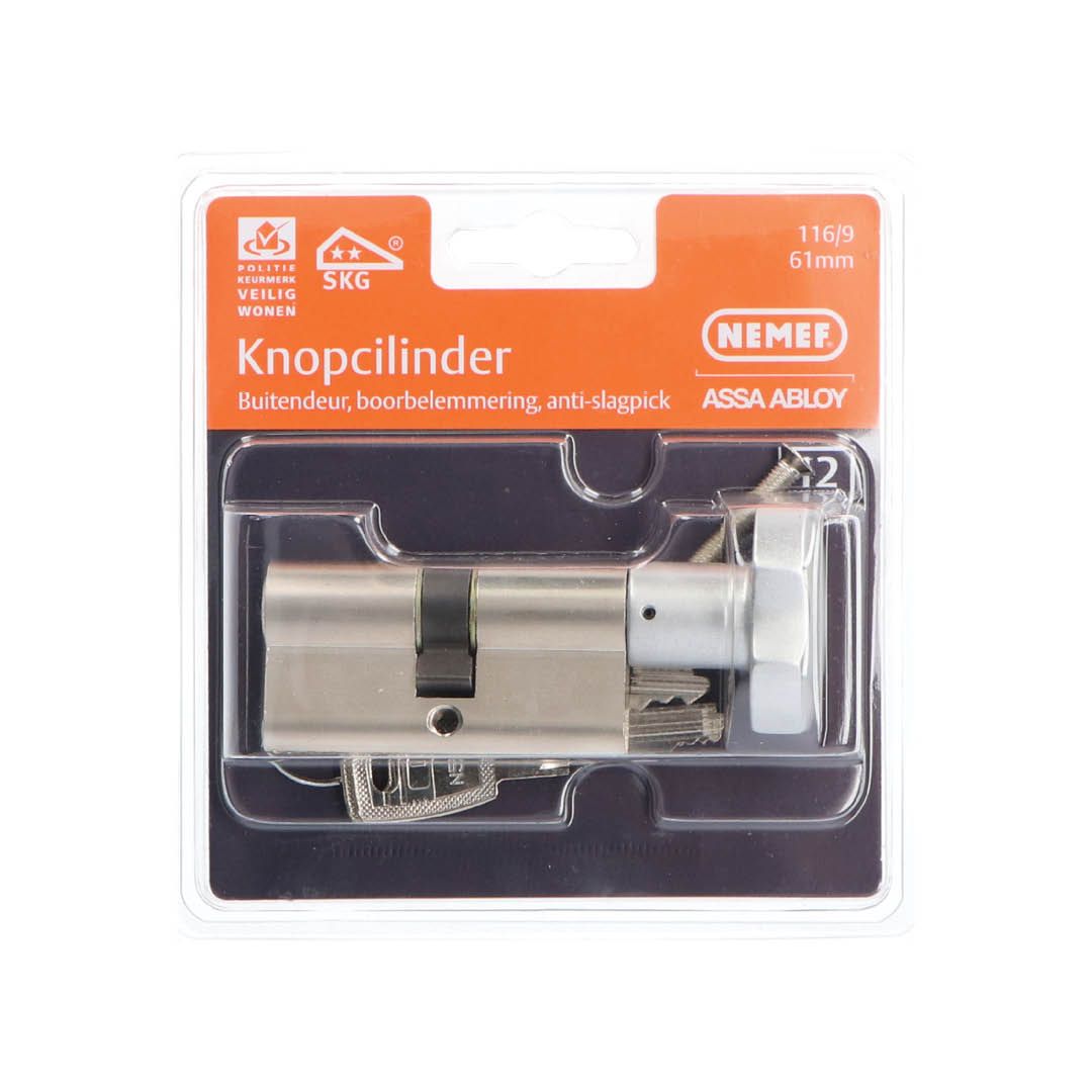 Nemef veiligheidsknopcilinder 116/9 SKG**