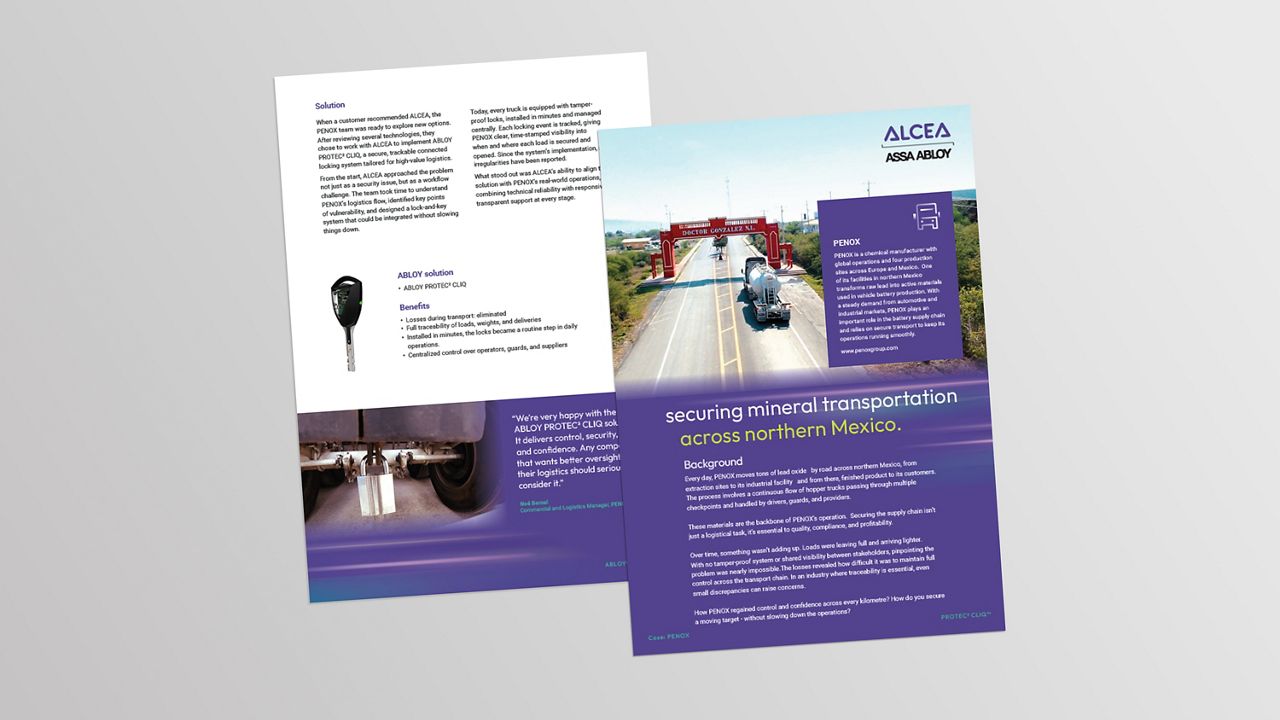 A mockup of the customer story leaflet.