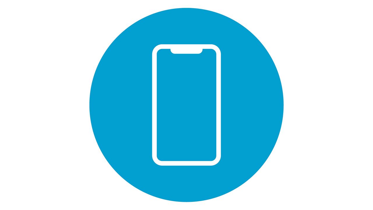 phone in a blue circle