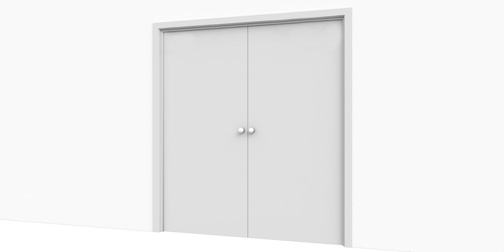 Image: Double Porte Sur Rétenteurs pour Couloir - arrière