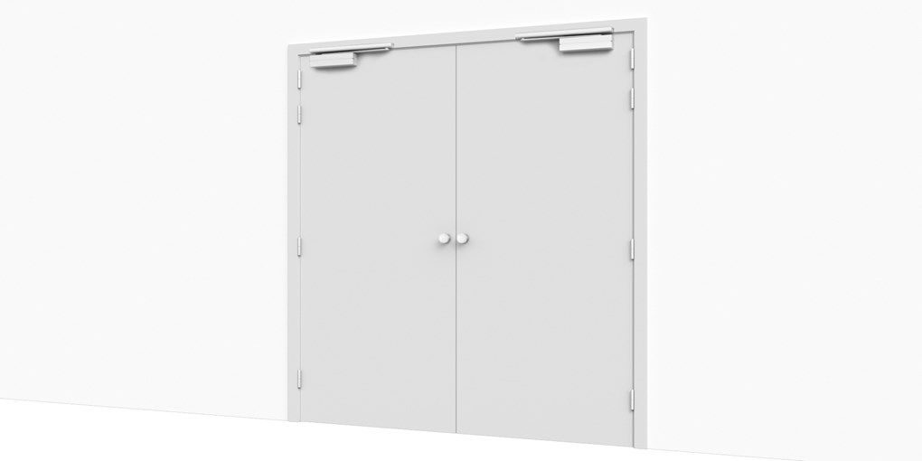 Double Porte Sur Rétenteurs pour Couloir - avant