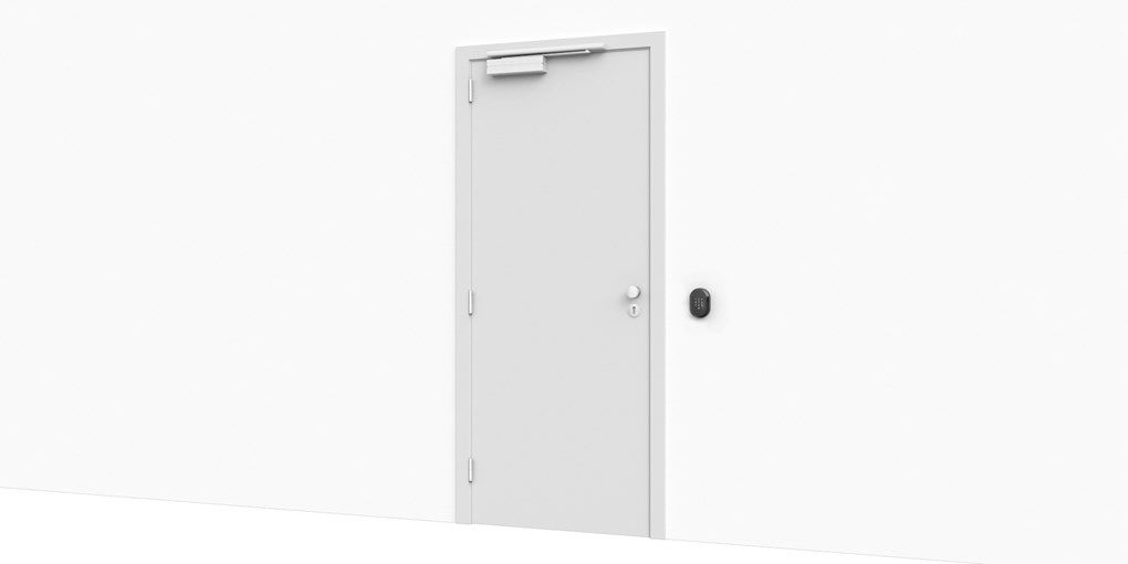 Deur met elektrische sluitplaat voor kantoor - voorkant