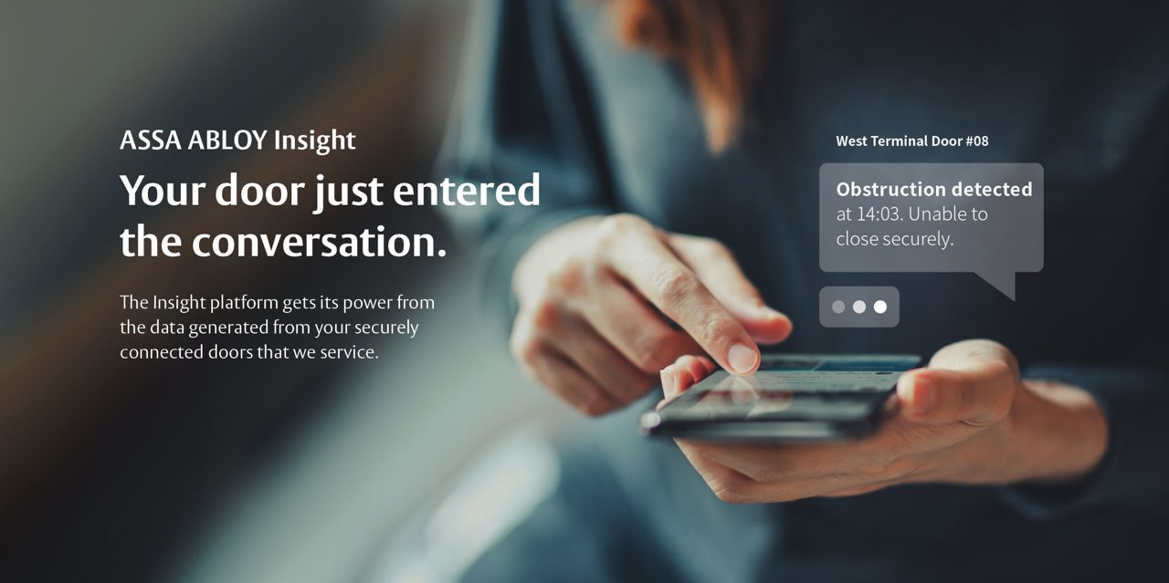 ASSA ABLOY Insight uses data generated from connected doors to optimize operations, increase door performance and service efficiency