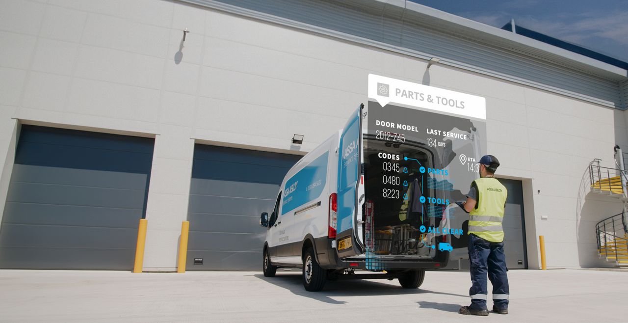Overzicht van alle deuronderdelen en componenten via ASSA ABLOY Insight voor een snelle service en reparatie