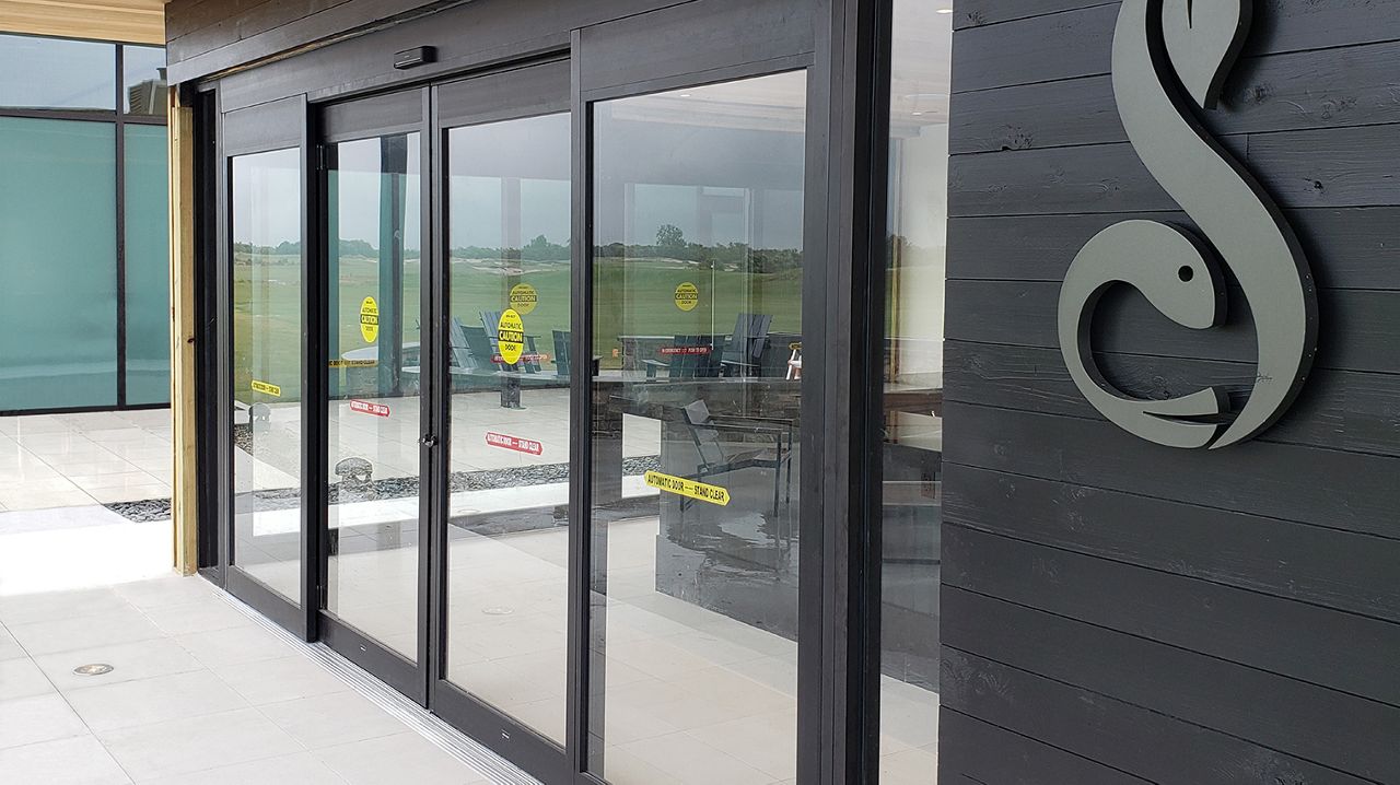 Front view of the ASSA ABLOY SL500 Forced Entry Resistant glass doors.