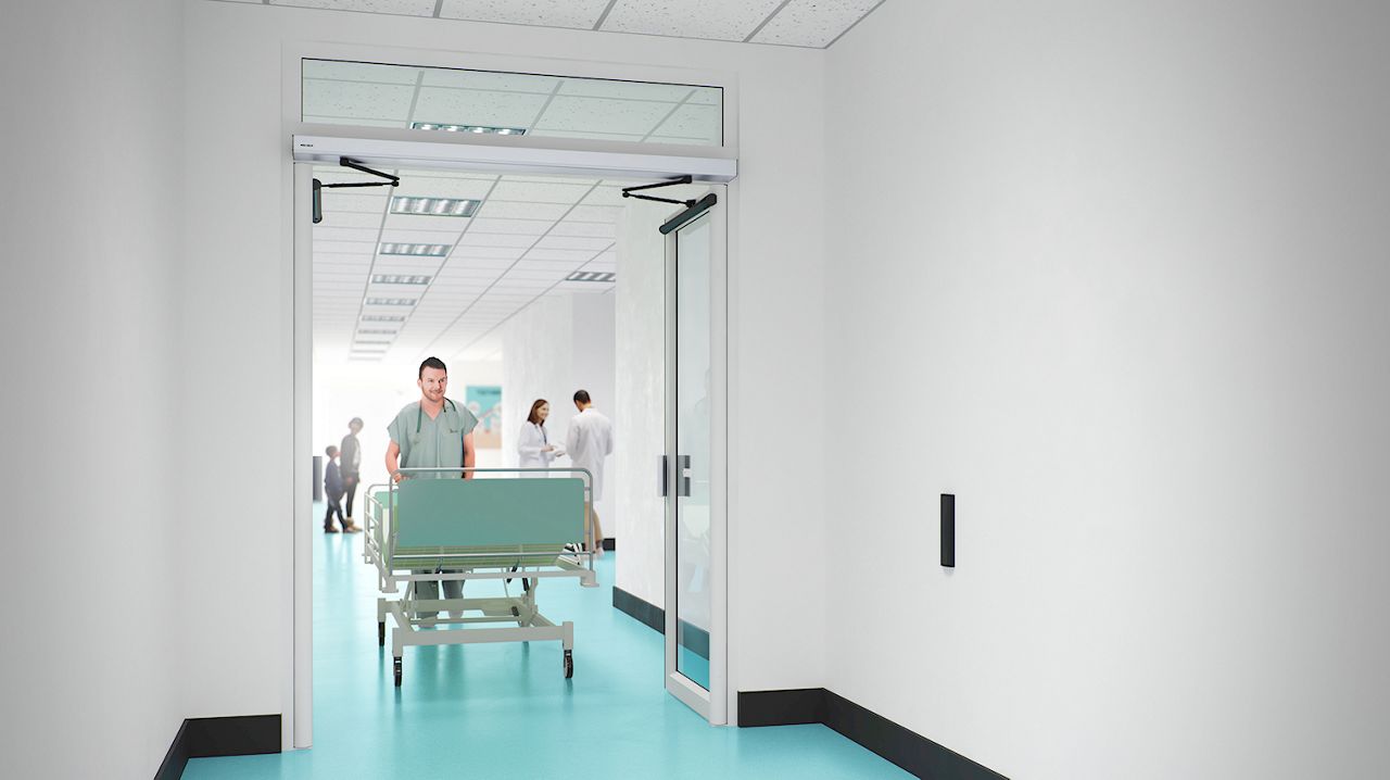 ASSA ABLOY SW300 / Frame swing door system in a healthcare environment.
