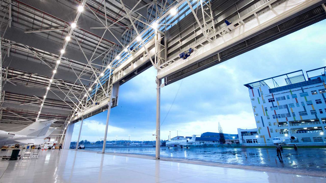 ASSA ABLOY door systems in a hangar