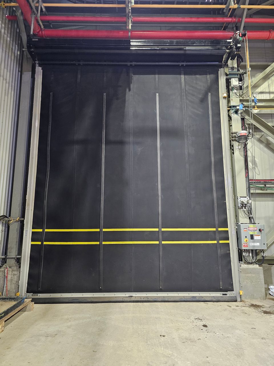 Image: Rubber door inside industrial facilty