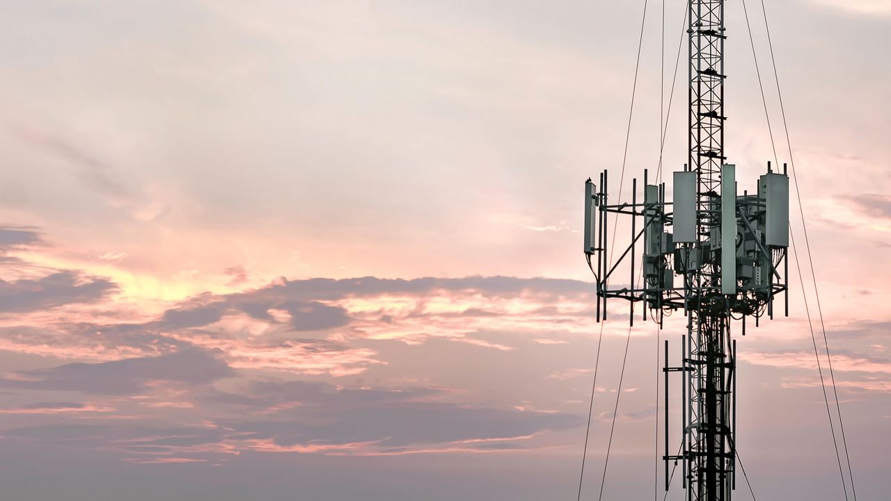 Telecom tower sunset