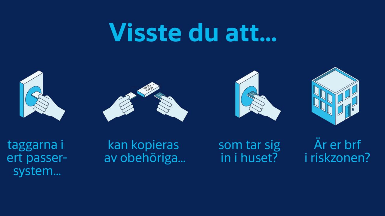 Grafik som visar hur en tagg i ett passersystem kopieras.