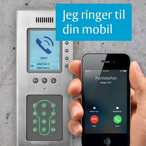 Aptus dørtelefon med mobil, der ringer