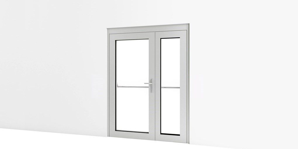 Double porte extérieure d'évacuation avec barre panique - avant
