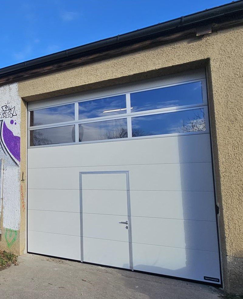 Normstahl OSP42A industrial sectional overhead doors in the elegant gray-white colour