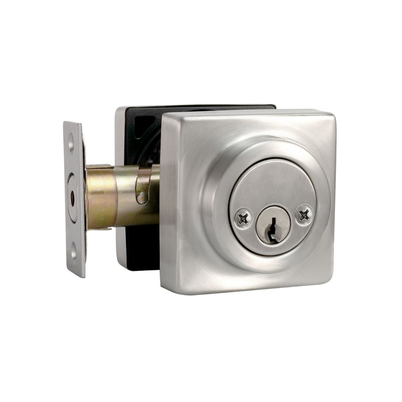 Image: Casa Square Rose Deadbolt in Satin Stainless Steel