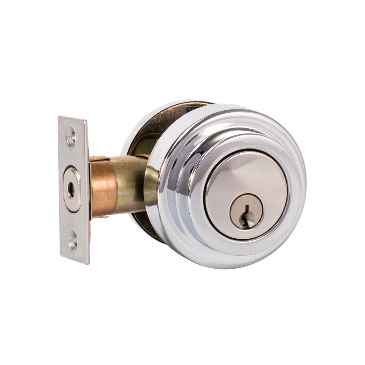 Adoni Round Rose Deadbolt in Chrome Plate