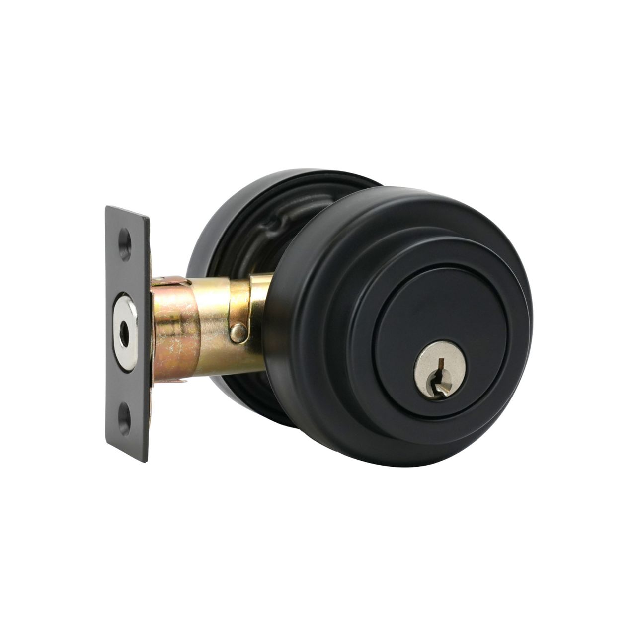 Image: Adoni Round Rose Deadbolt in Matt Black