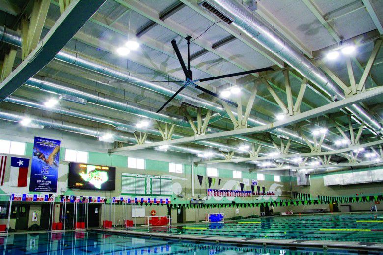 The indoor pools inside of Carroll ISD Aquatics Center