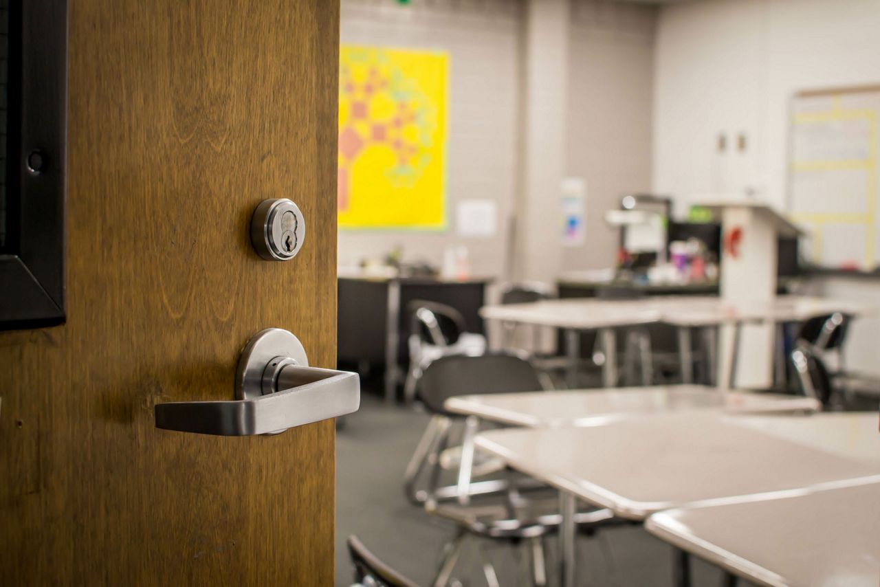 Locking classroom door