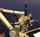 A gold robot arm