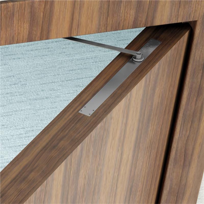 Concealed door closer installed on wooden door frame